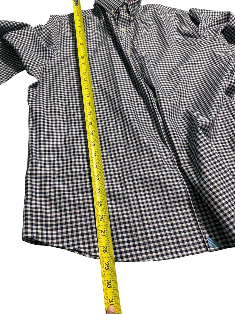 UNTUCKit XL Wrinkle Free Gingham Button Down Shirt Blue White Cotton - Picture 6 of 8